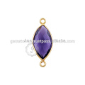 Conector de Bisel Amethyst Conectador de Bisel Vermeil Conectores de Gemstone